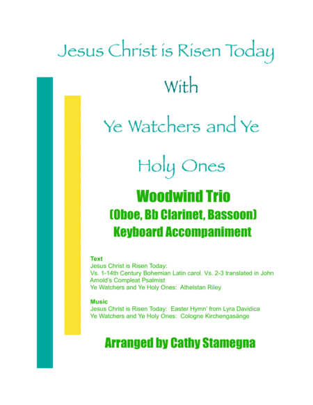Jesus Christ is Risen Today with Ye Watchers and Ye Holy Ones-Woodwind Trio-Oboe, Clarinet, Bassoon image number null