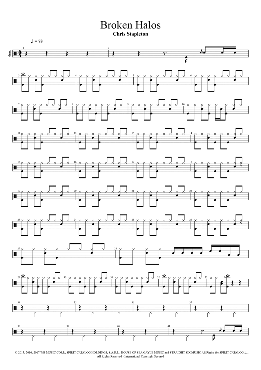 Broken Halos Broken Halos Drum Set scores gallery preview page 1