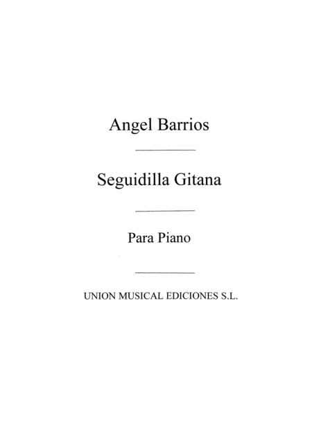 Seguidilla Gitana Suite For Piano