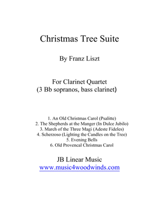 Book cover for Franz Liszt "Christmas Tree Suite" for Clarinet Quartet