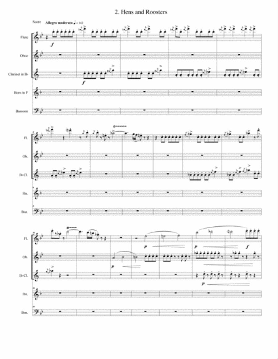 The Carnival of the Animals for Woodwind Quintet Woodwind Quintet scores gallery preview page 6