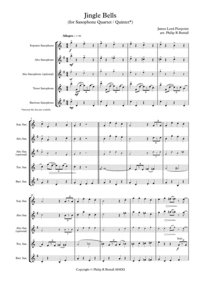 Jingle Bells (Saxophone Quartet / Quintet) - Score image number null