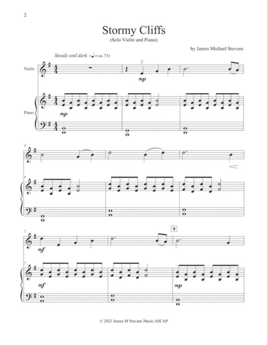 Stormy Cliffs - Violin & Piano Piano Solo scores gallery preview page 2
