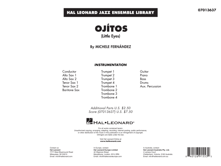 Ojítos (Little Eyes) - Conductor Score (Full Score) Jazz Ensemble scores gallery preview page 1