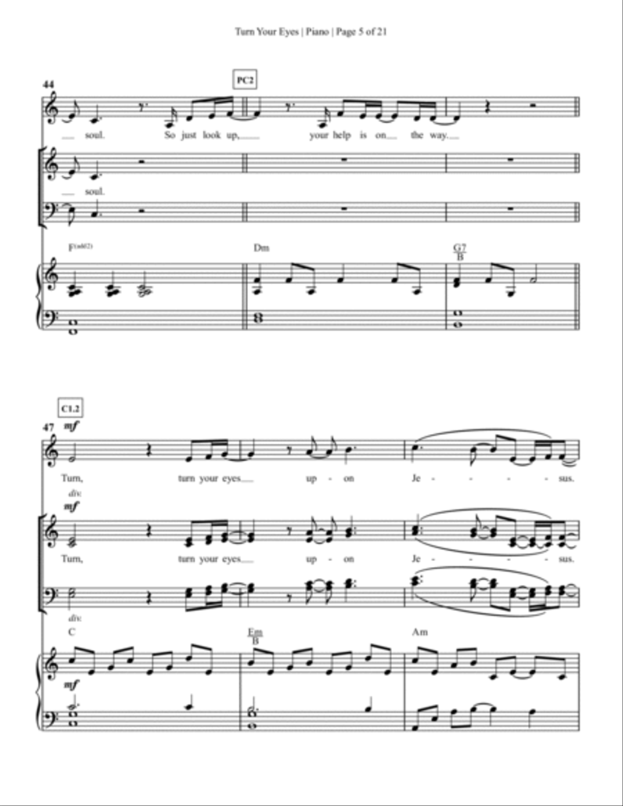 Turn Your Eyes 4-Part scores gallery preview page 6
