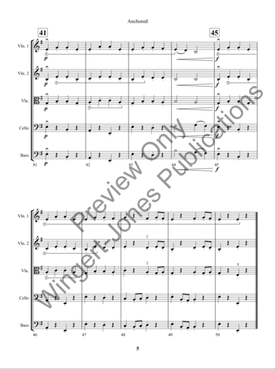 Anchored (Score) Anchored (Score) String Orchestra scores gallery preview page 8