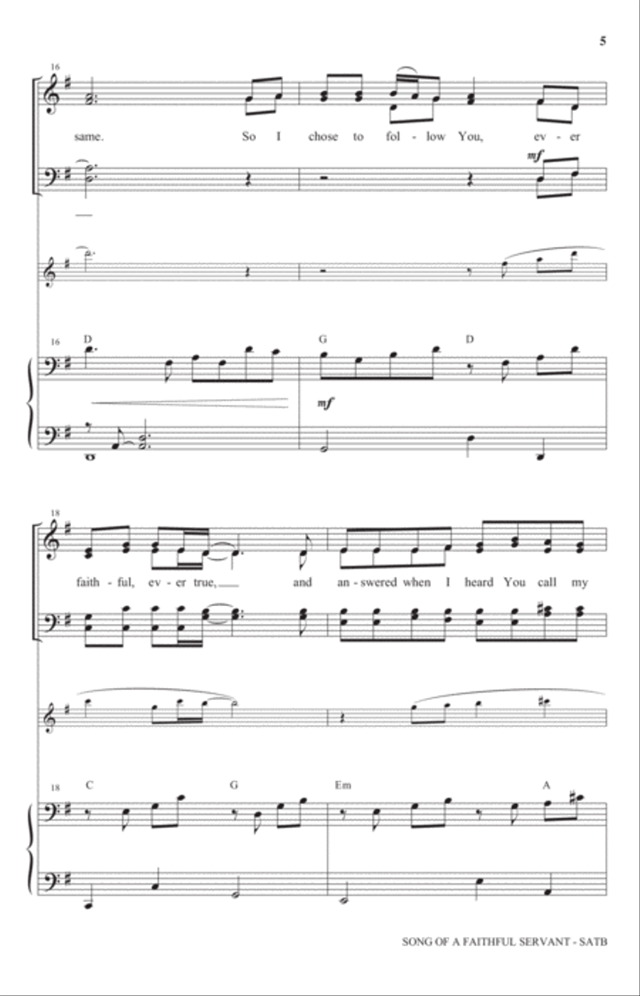 Song Of A Faithful Servant 4-Part scores gallery preview page 4