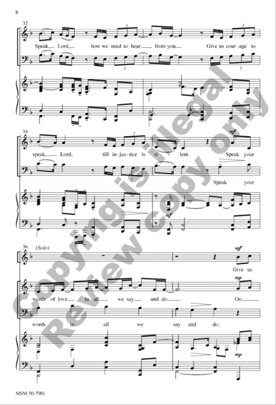 Speak, Lord 2-Part scores gallery preview page 7