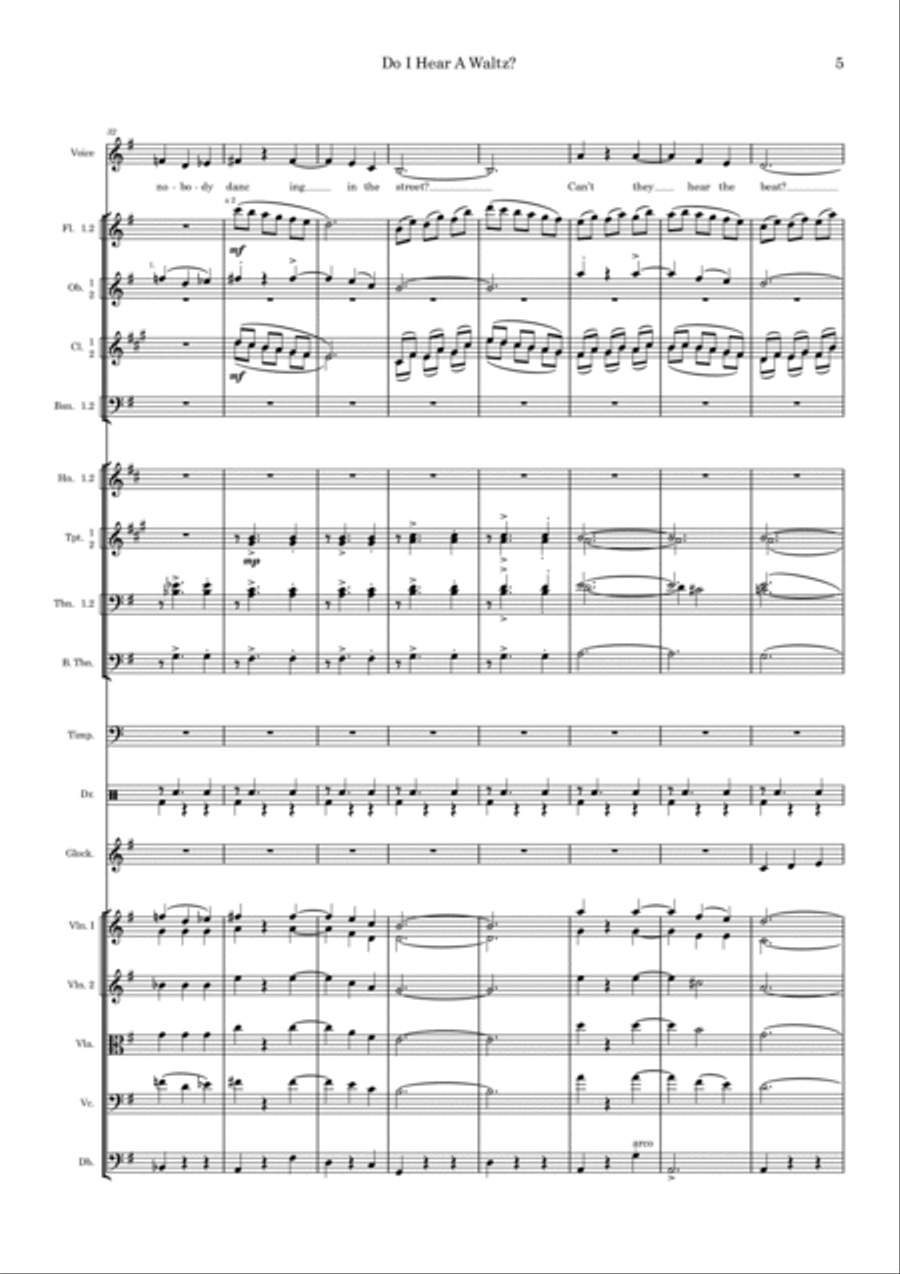 Do I Hear A Waltz? Full Orchestra scores gallery preview page 5