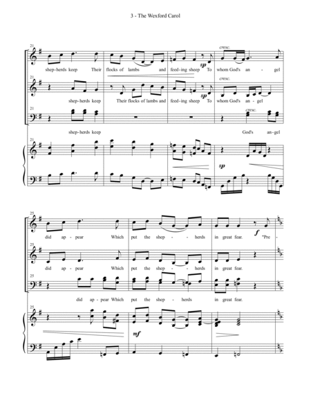 The Wexford Carol : SATB and Piano