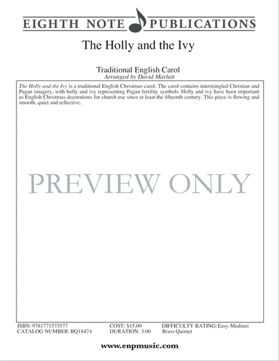 The Holly and the Ivy Brass Ensemble scores gallery preview page 2