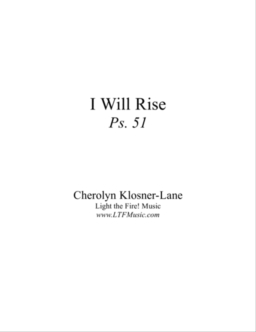 I Will Rise (Ps. 51) [Octavo - Complete Package] 4-Part scores gallery preview page 1