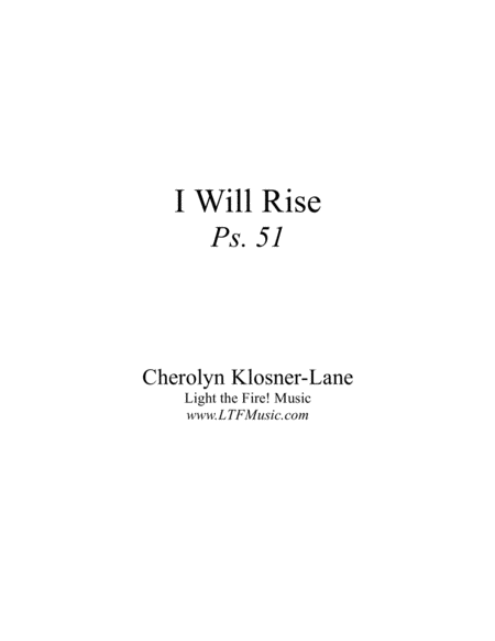 I Will Rise (Ps. 51) [Octavo - Complete Package] image number null