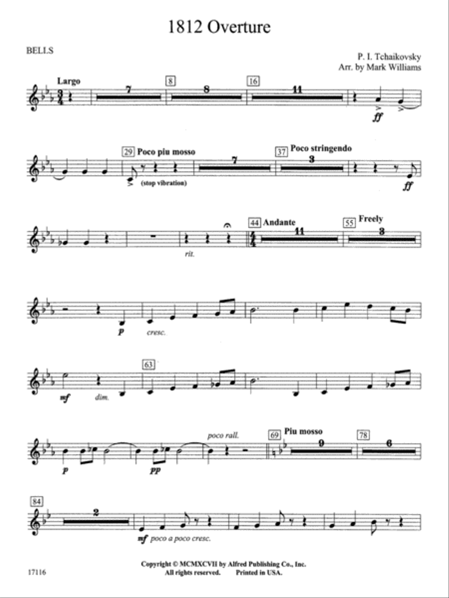 1812 Overture: Bells Concert Band scores gallery preview page 1