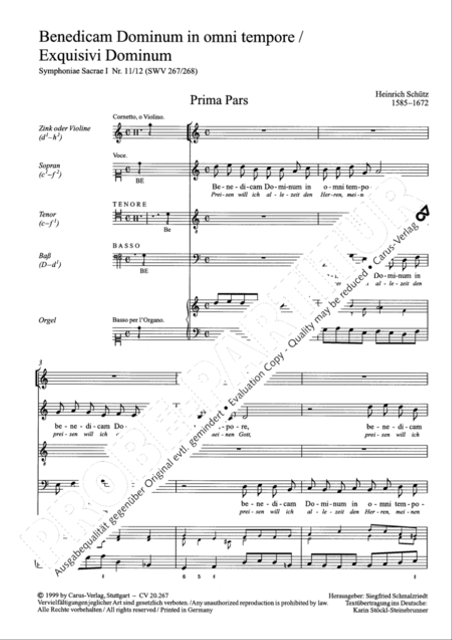 Benedicam Dominum; Exquisivi Dominum Score scores gallery preview page 3