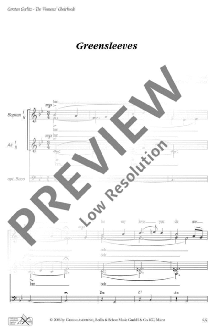 Greensleeves Greensleeves SSAA scores gallery preview page 2