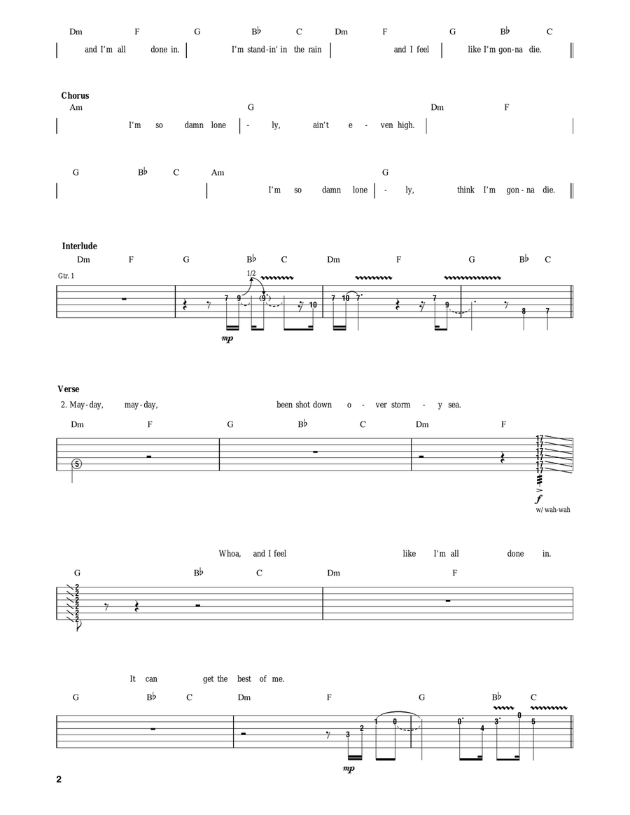Sloe Gin Acoustic Guitar scores gallery preview page 2