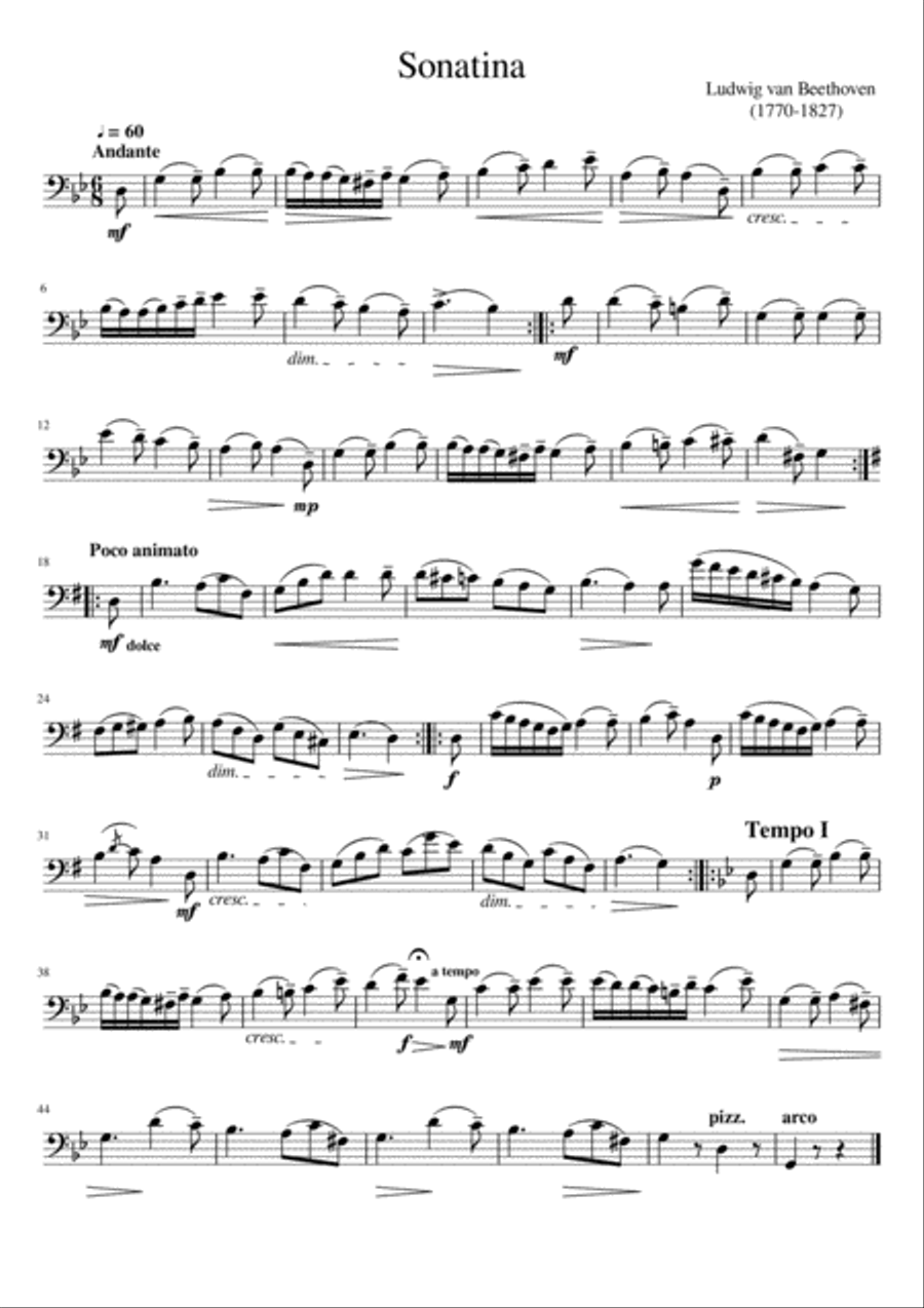 Sonatina Double Bass scores gallery preview page 1