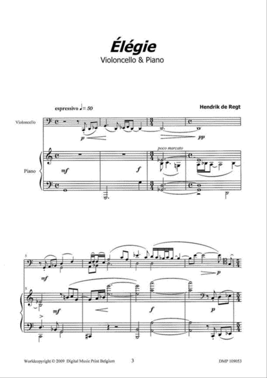 Elégie Piano Accompaniment scores gallery preview page 2