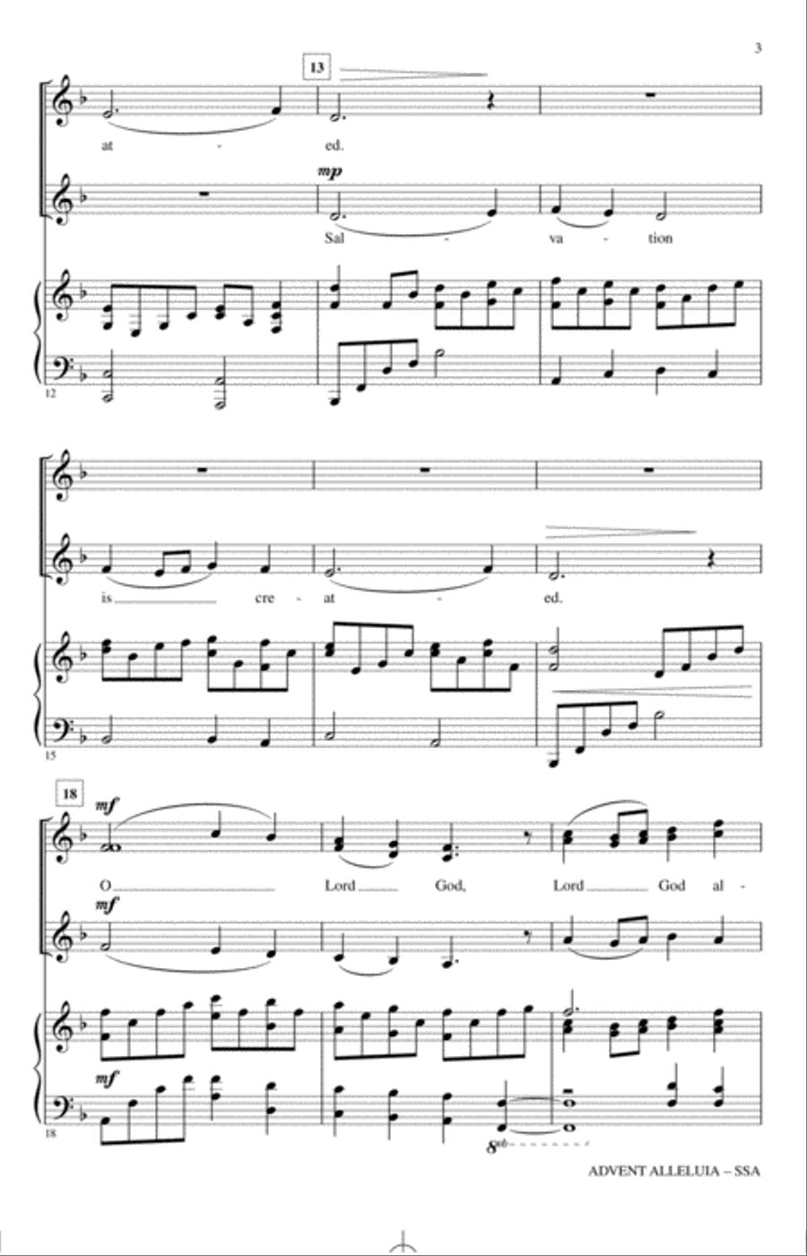 Advent Alleluia SSA scores gallery preview page 2