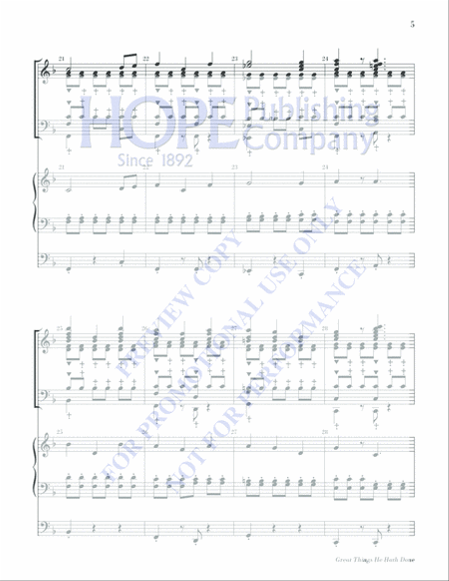 Great Things He Hath Done Handbell Choir scores gallery preview page 5