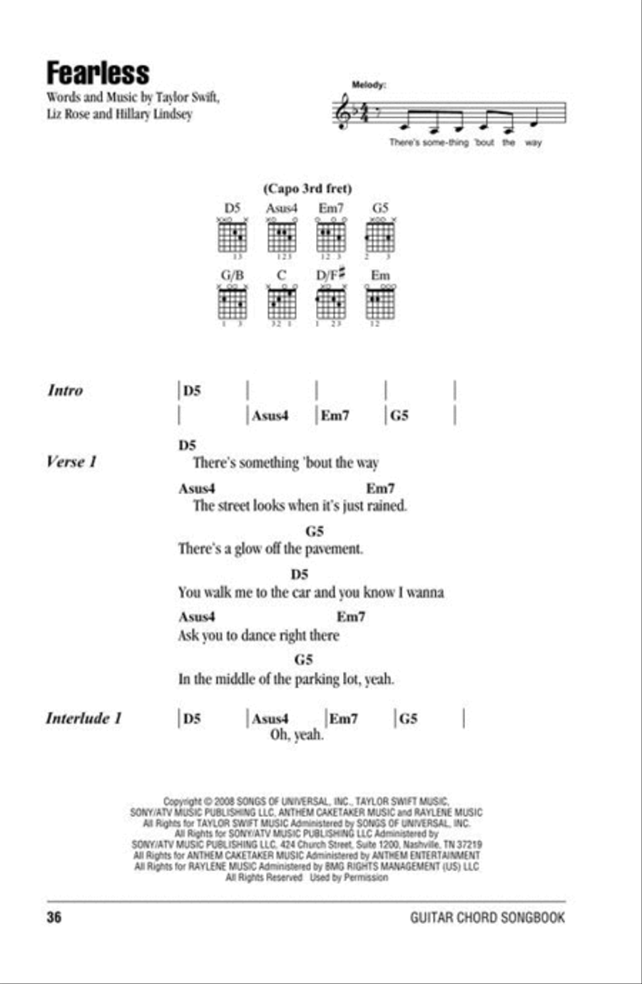 Taylor Swift – Guitar Chord Songbook – 3rd Edition Electric Guitar scores gallery preview page 7