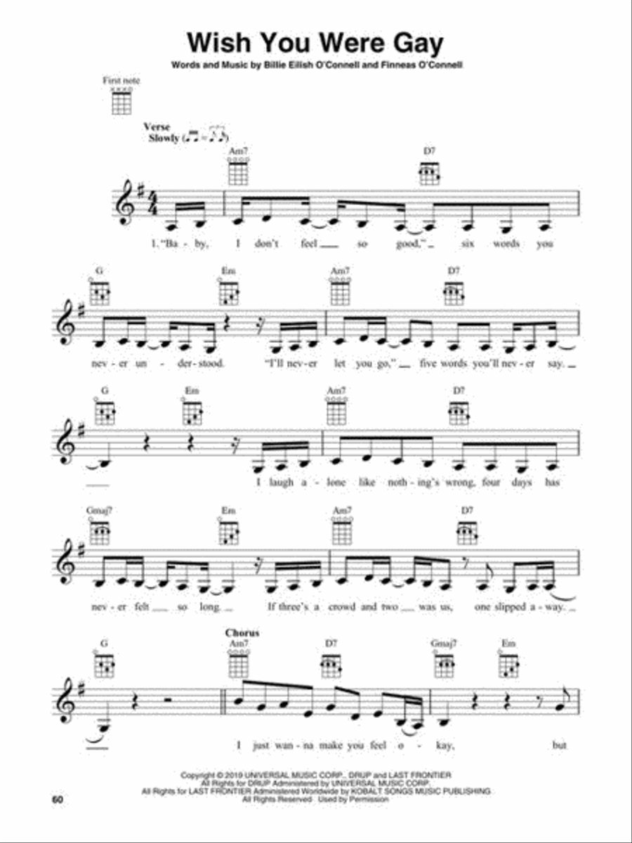 Billie Eilish for Ukulele Ukulele scores gallery preview page 6