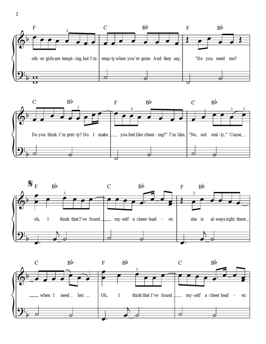 Cheerleader Easy Piano scores gallery preview page 2