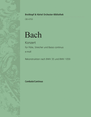 Book cover for Flute Concerto in E minor