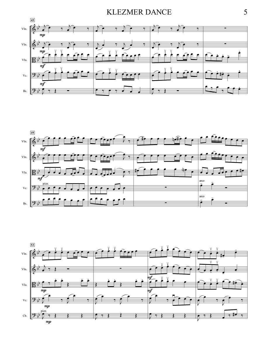 Klezmer Dance String Orchestra scores gallery preview page 6