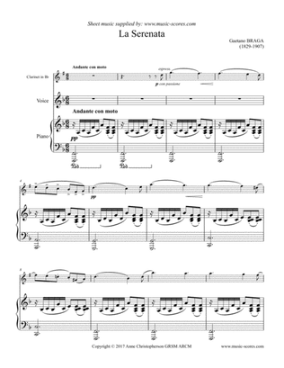 Serenata, or Angel's Serenade - Voice, Clarinet and Piano, F major