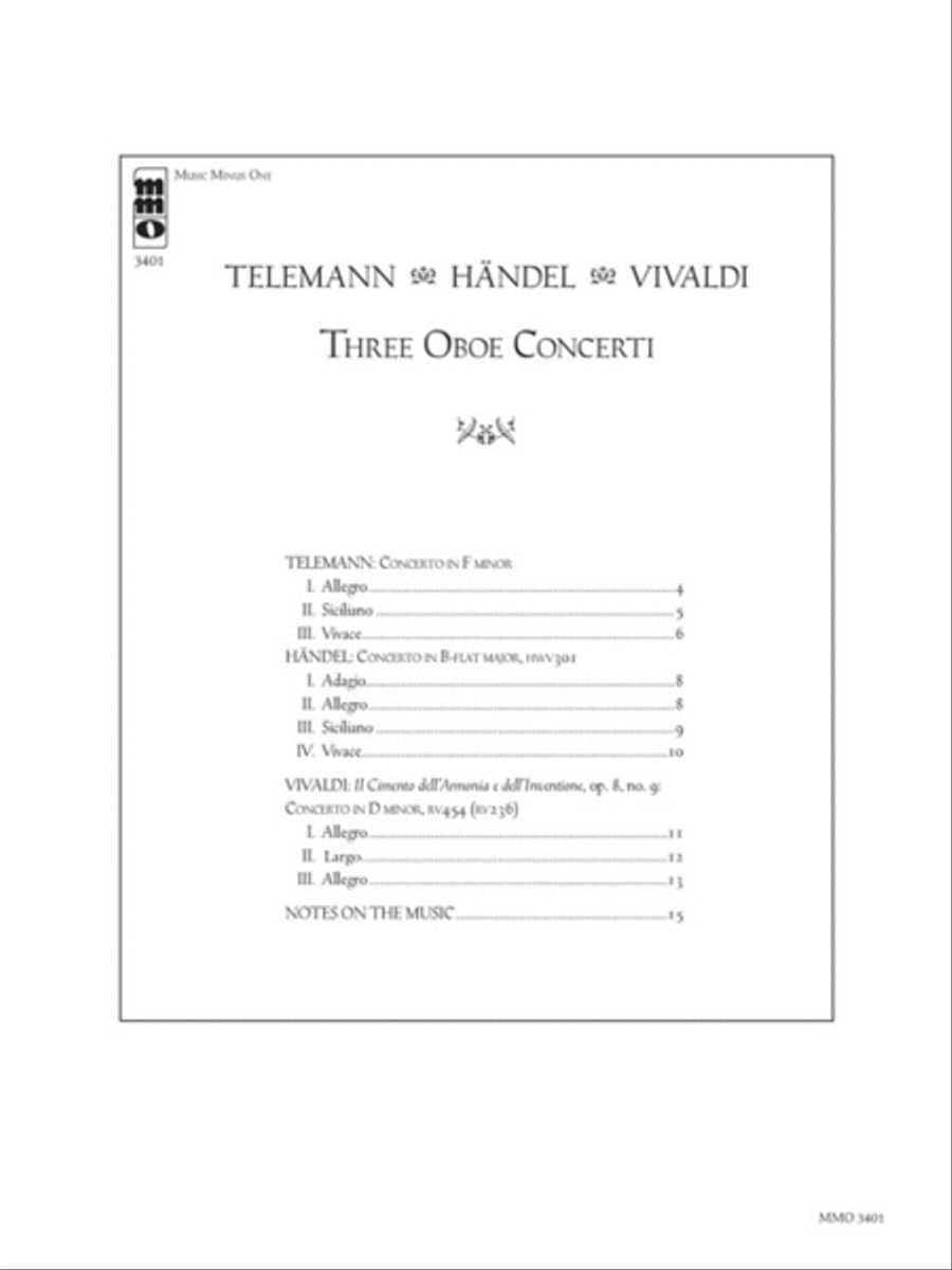 Three Oboe Concerti Three Oboe Concerti Oboe Solo scores gallery preview page 2