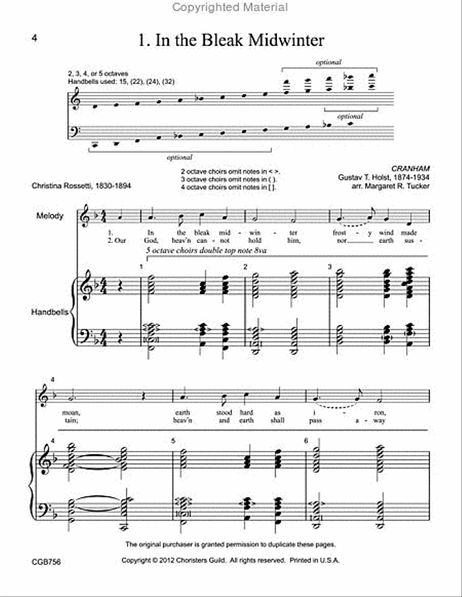 Christmas Carol Accompaniments: Reproducible Accompaniments for Twelve Familiar Carols Handbell Choir scores gallery preview page 5