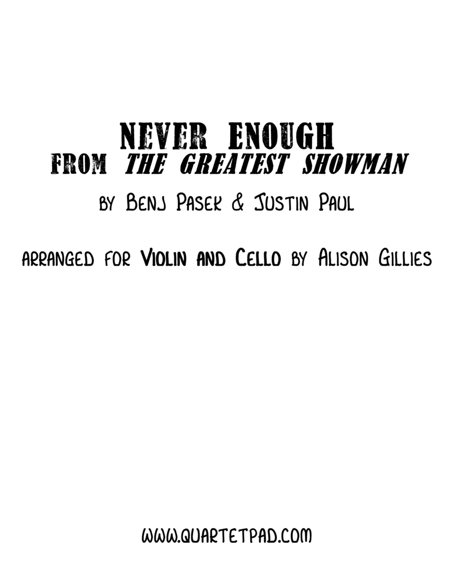 Never Enough String Duet scores gallery preview page 1