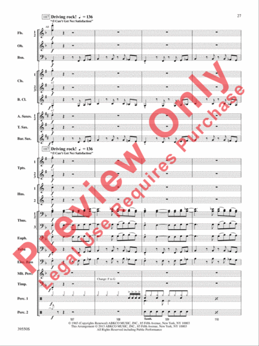 The Rolling Stones on Tour Concert Band scores gallery preview page 28