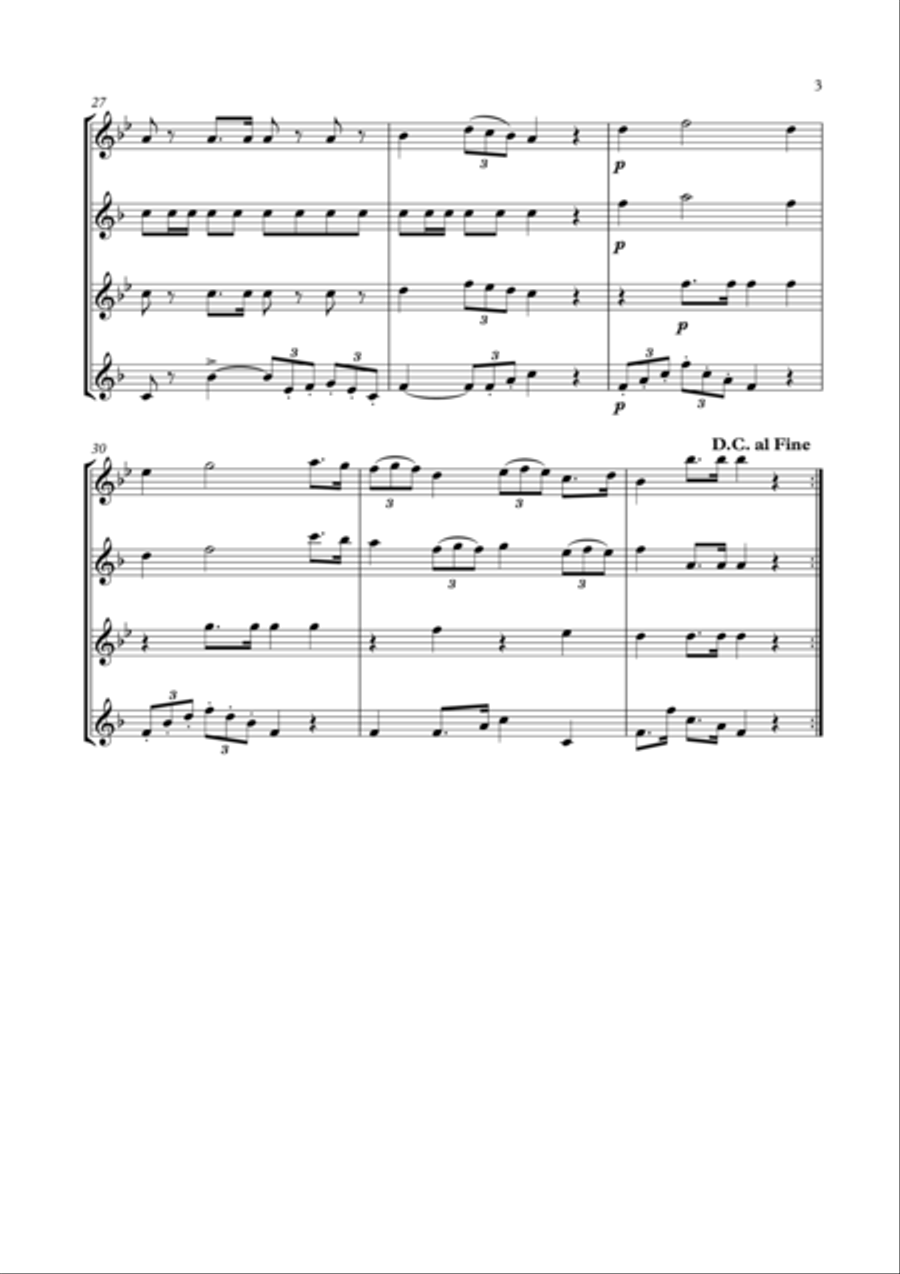 Hykshos March for Saxophone Quartet (SATB) Saxophone Quartet scores gallery preview page 4