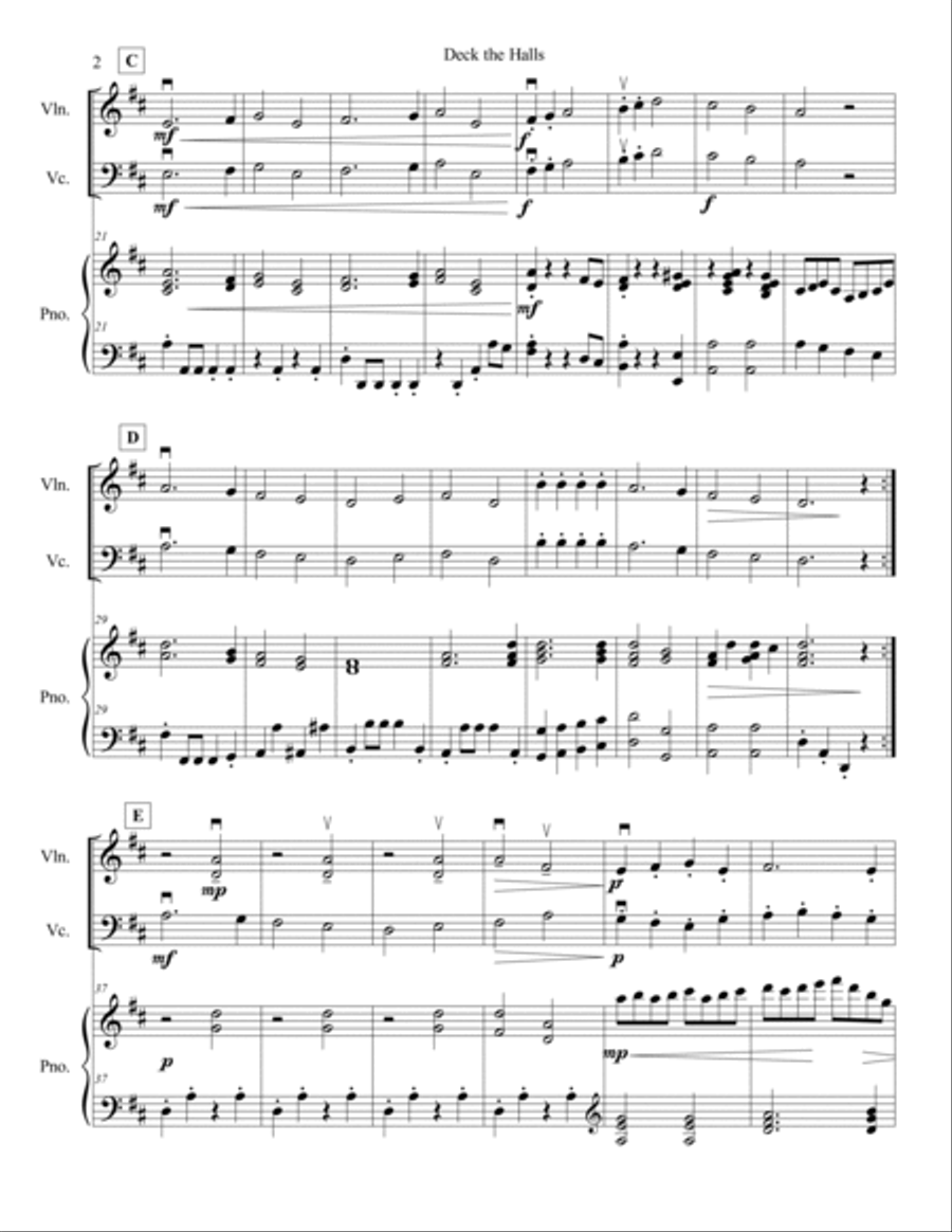 Deck the Halls Deck the Halls Cello scores gallery preview page 2