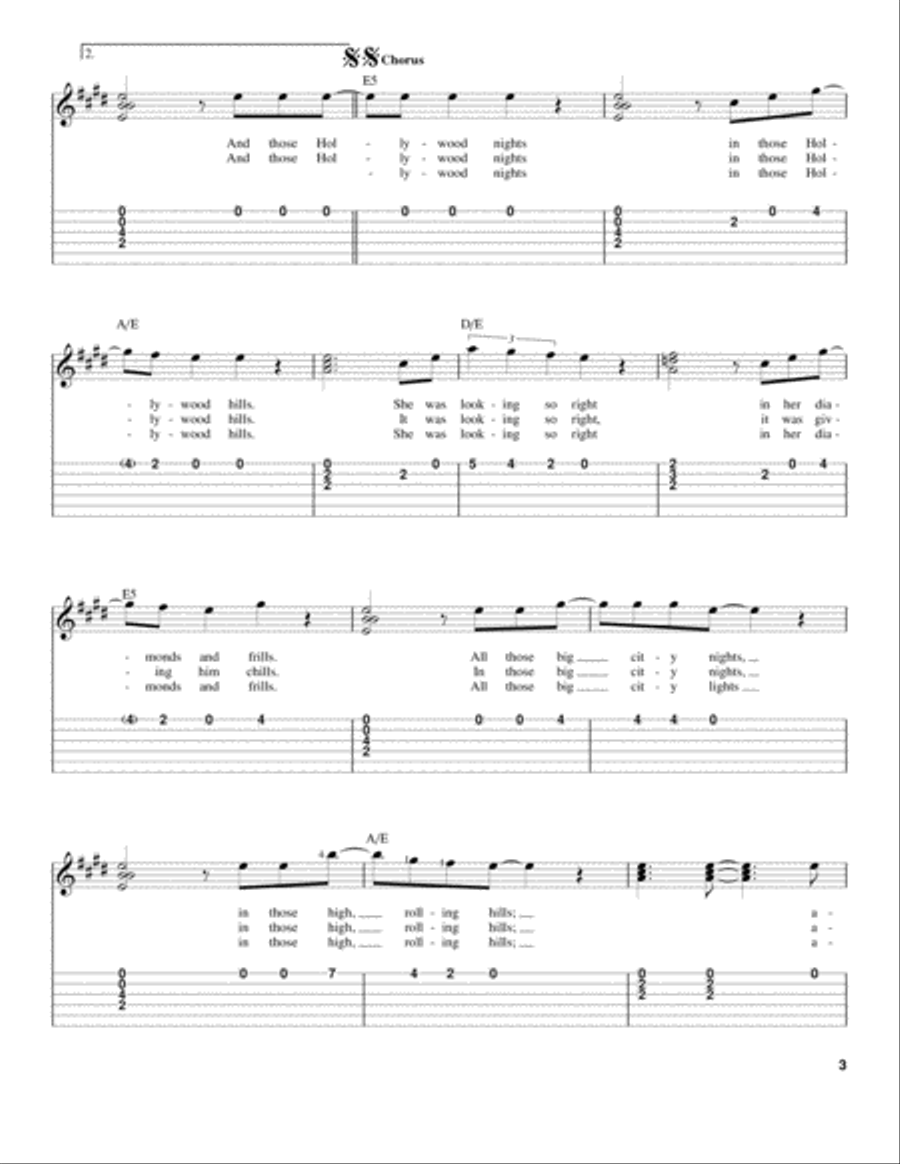Hollywood Nights Acoustic Guitar scores gallery preview page 3