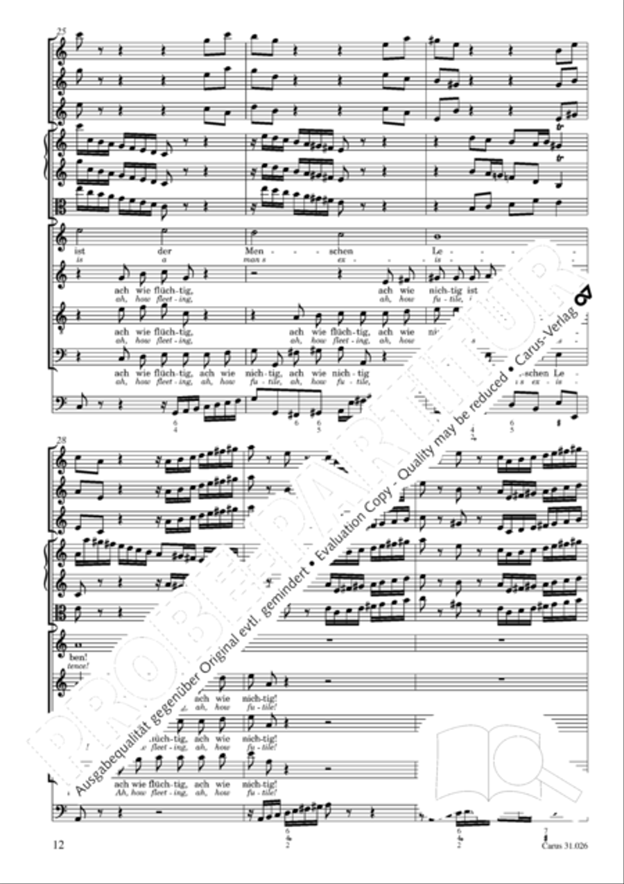 Ah, how fleeting, ah, how futile (Ach wie fluchtig, ach wie nichtig) 4-Part scores gallery preview page 13