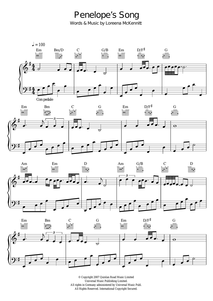 Penelope's Song Acoustic Guitar scores gallery preview page 1