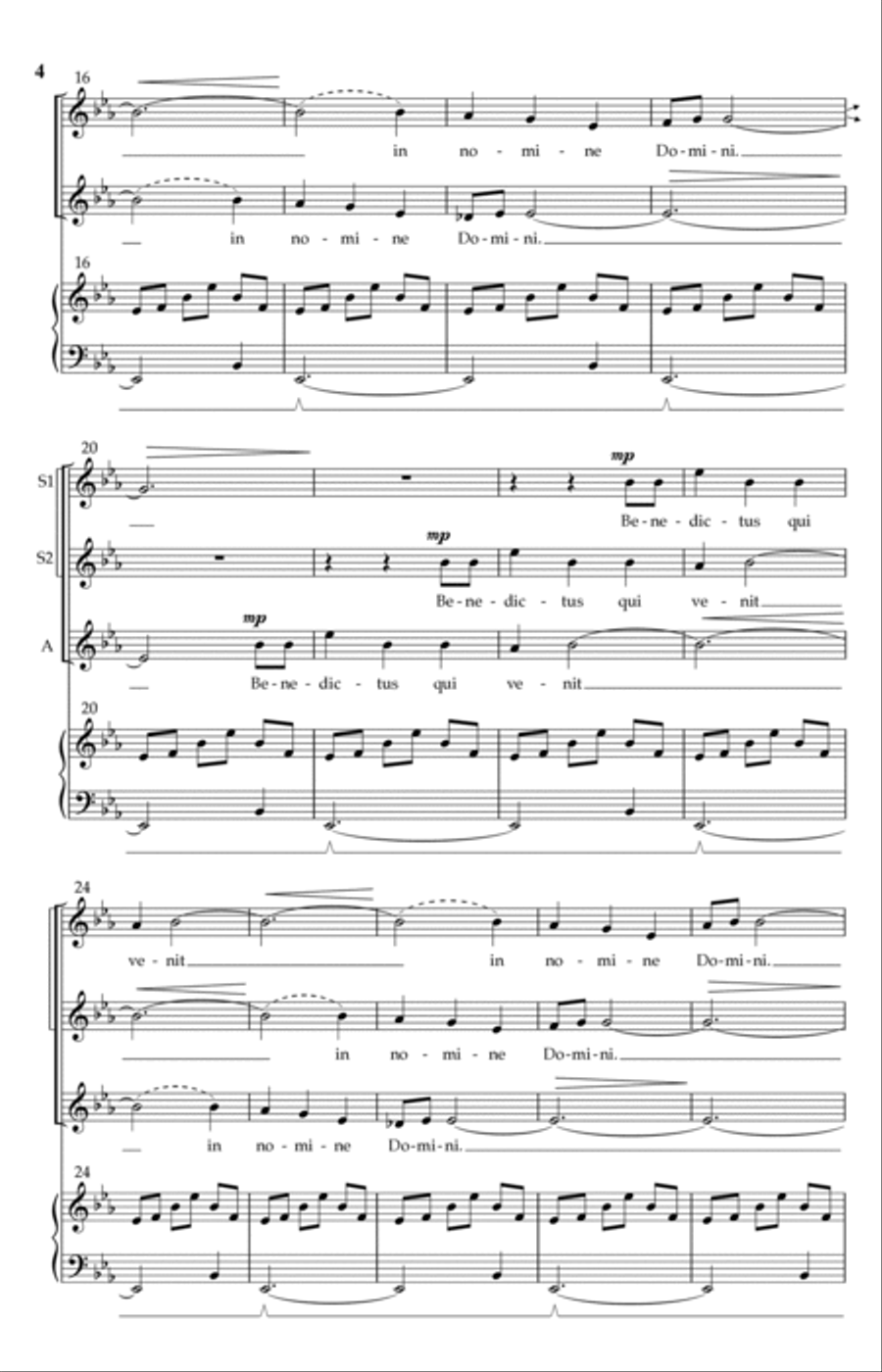 Benedictus & Sanctus (from Missa Brevis) SSAA scores gallery preview page 2