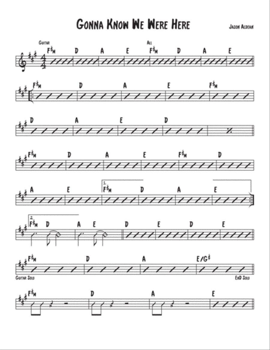 Gonna Know We Were Here Piano, Vocal, Guitar scores gallery preview page 1