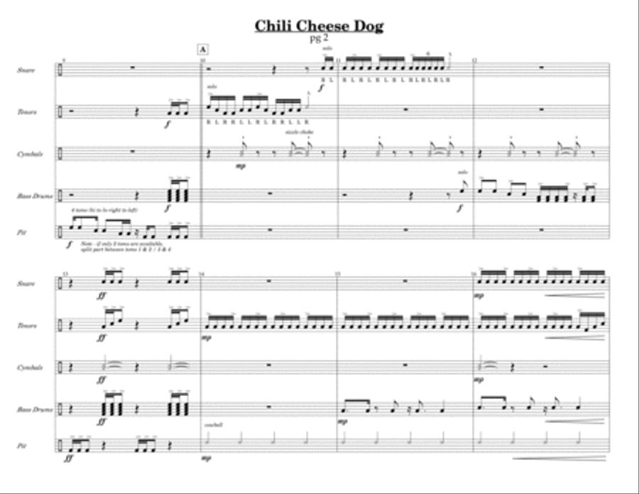 Chili Cheese Dog w/Tutor Tracks Percussion Ensemble scores gallery preview page 3