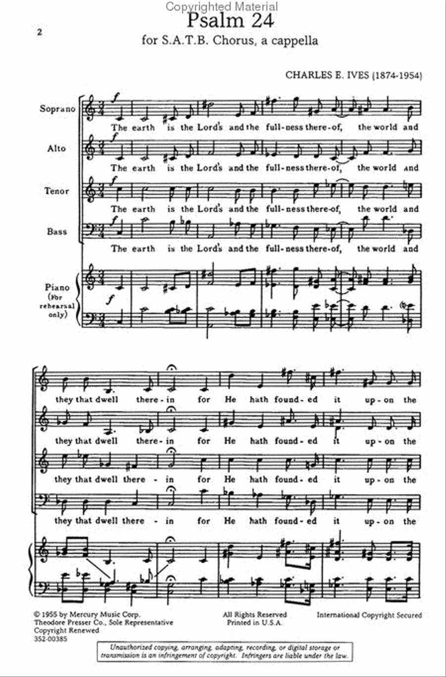 Psalm 24 4-Part scores gallery preview page 2