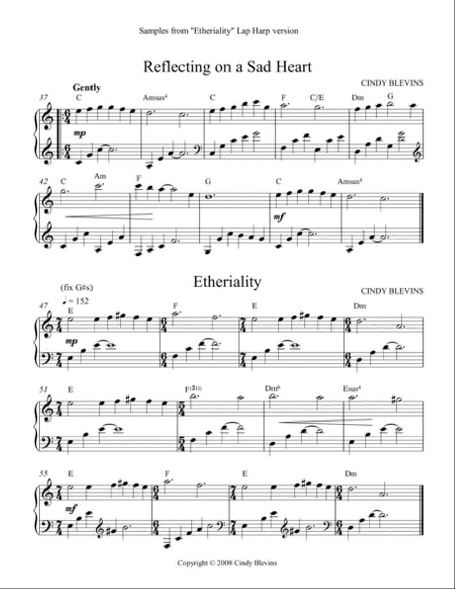 Etheriality, 12 original solos for Lap Harp Lap Harp scores gallery preview page 4