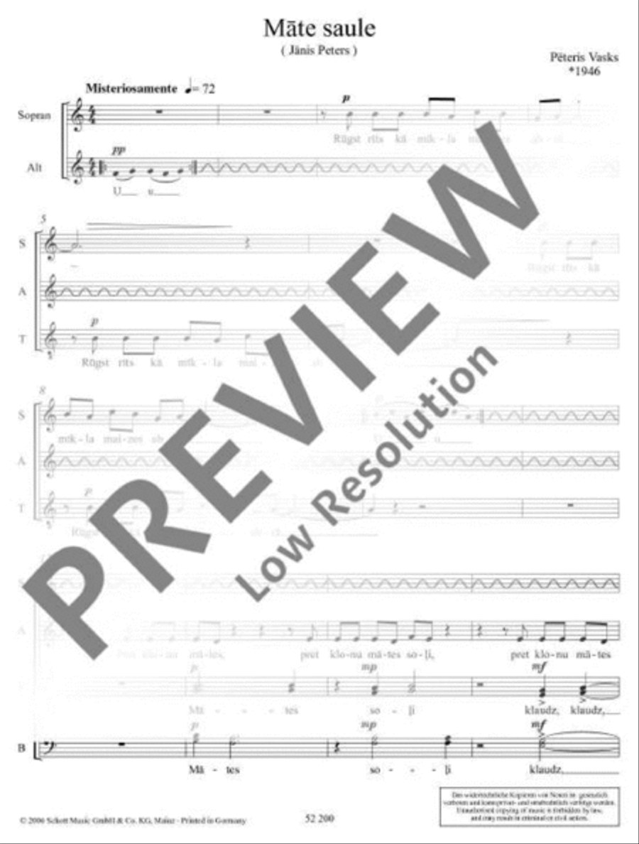 Māte saule Māte saule SSAATTBB scores gallery preview page 8
