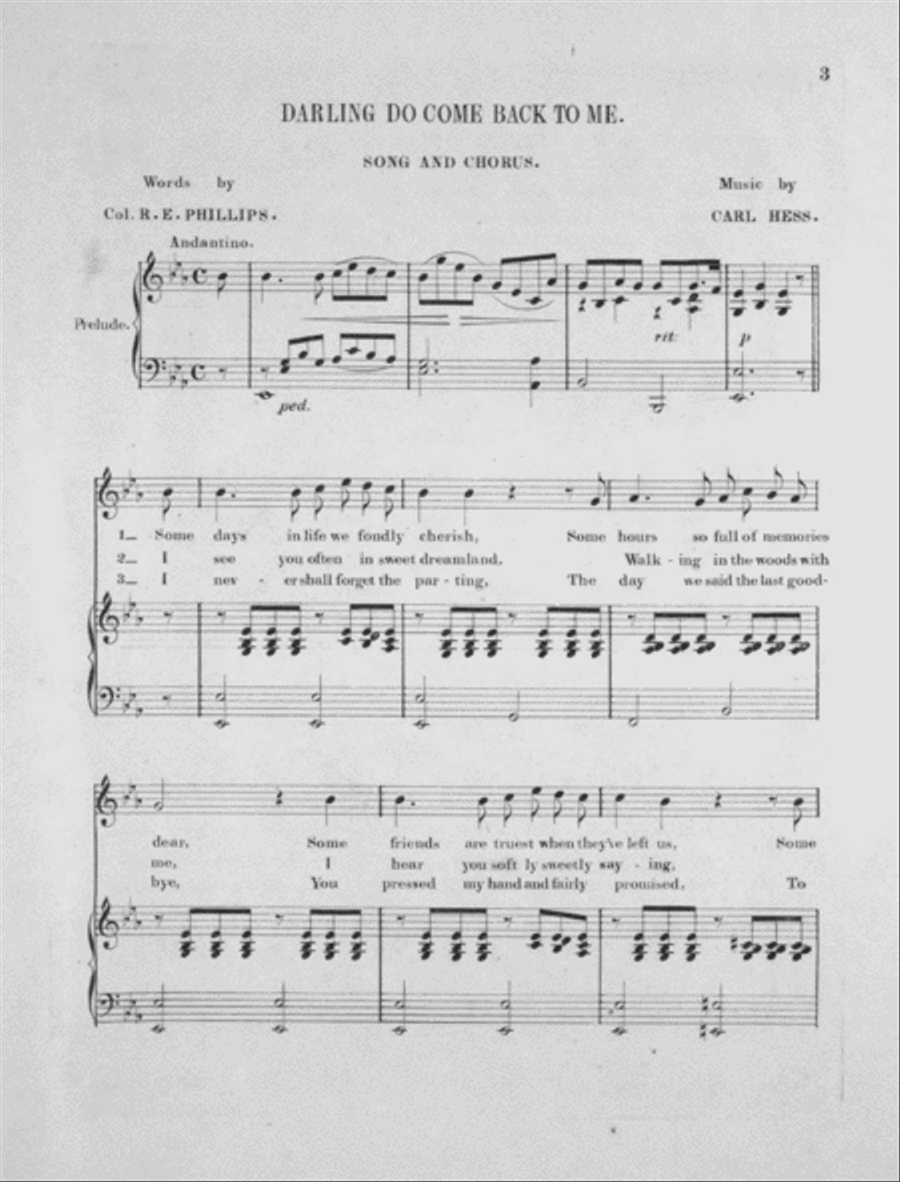 Darling, Do Come Back To Me! Song and Chorus Choir scores gallery preview page 2