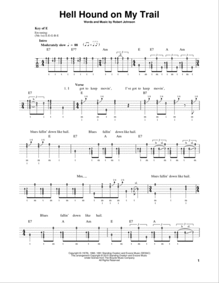 Hell Hound On My Trail Banjo scores gallery preview page 1