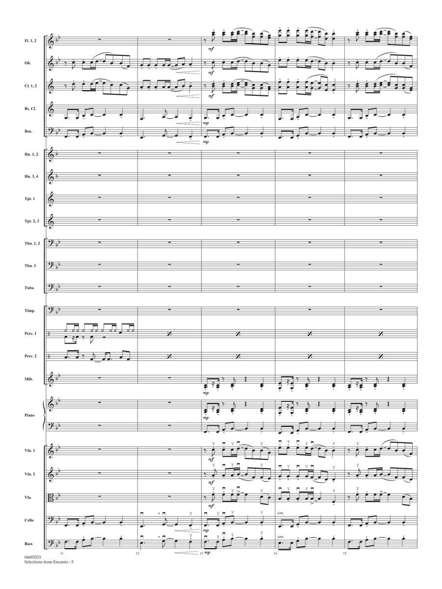 Selections from Encanto (arr. Sean O'Loughlin) - Conductor Score (Full Score) Full Orchestra scores gallery preview page 5