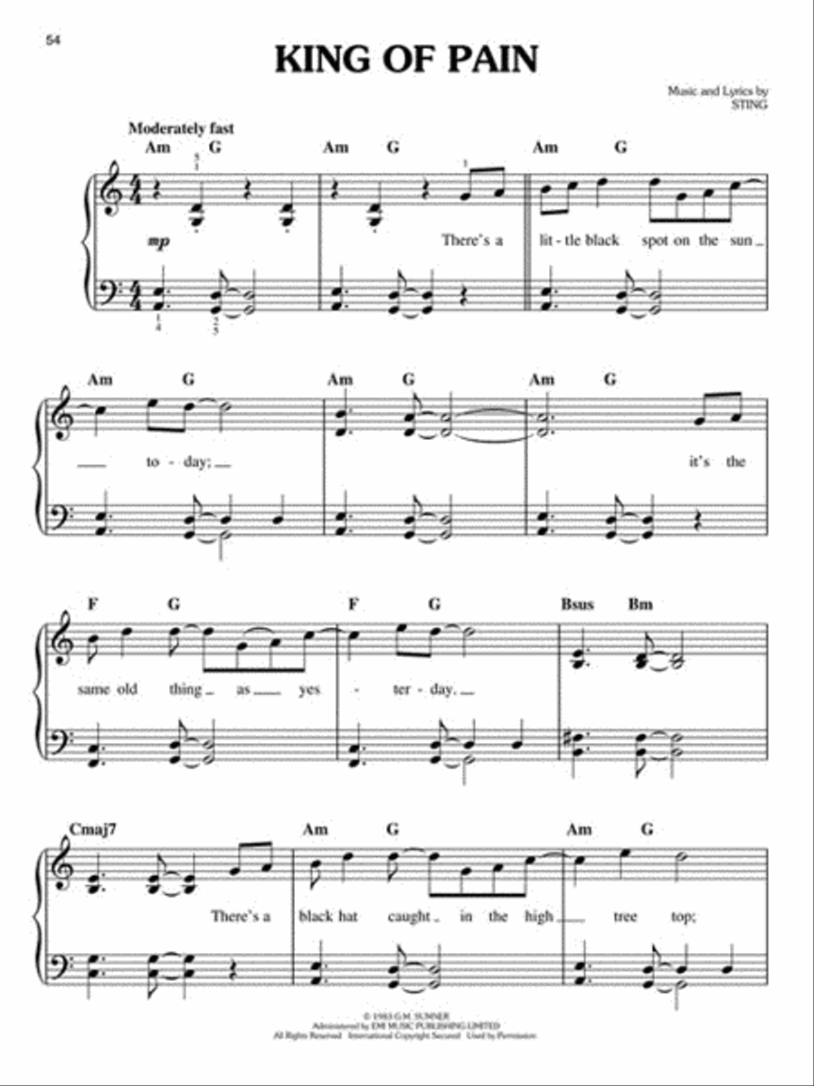 Sting - Easy Piano Collection Easy Piano scores gallery preview page 2